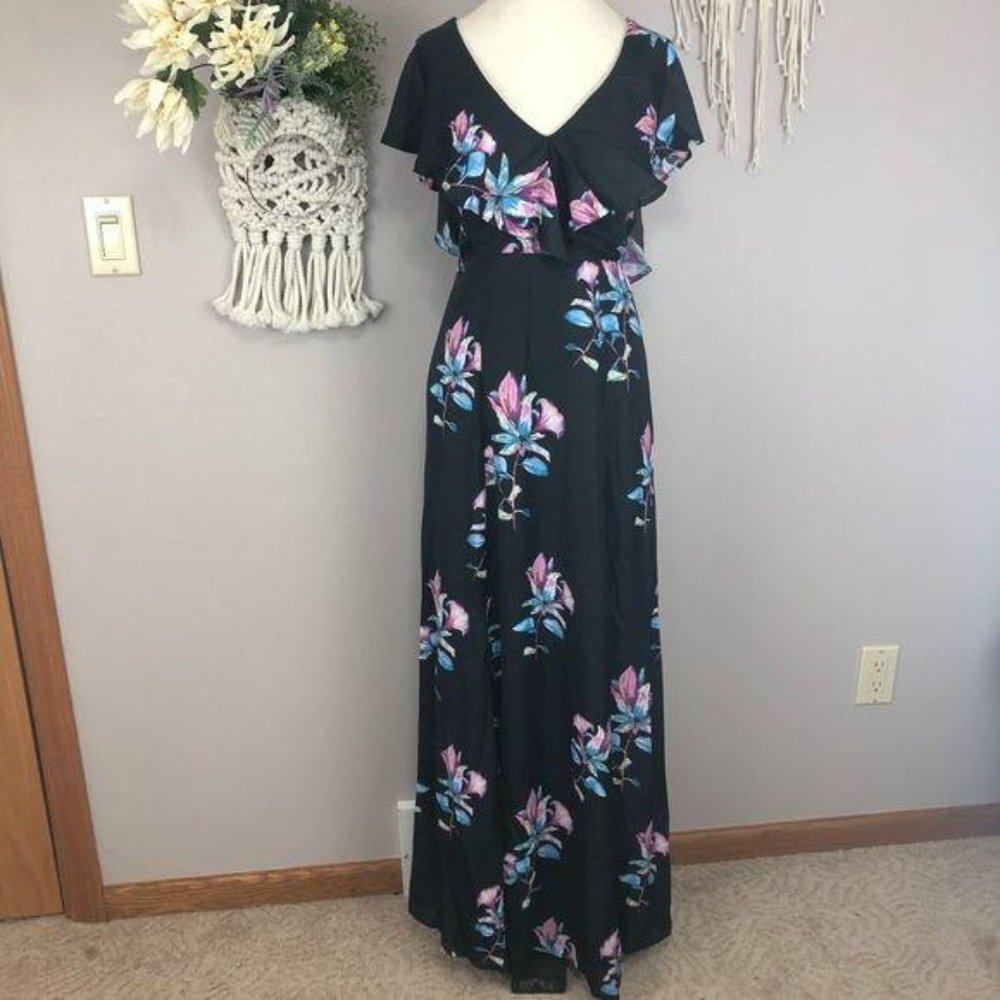 3/$25 NWOT Cals Small Black maxi floral dress